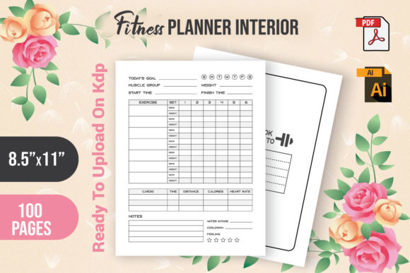 Download Fitness Planner Interior 100 Pages - Premium Resources