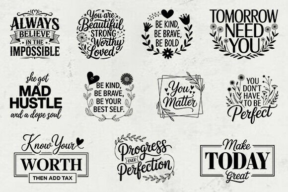 Download Boho Motivational Quotes SVG Bundle - Motivational quotes Collection